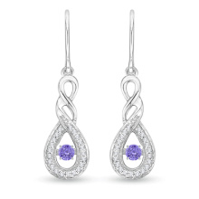 Blue Stone Dacing Bijoux en diamant 925 Silver Dangle Earring Wholesale